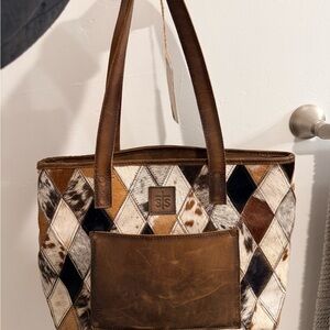 STS Ranchwear Diamond Pattern Tote - Brown and Black